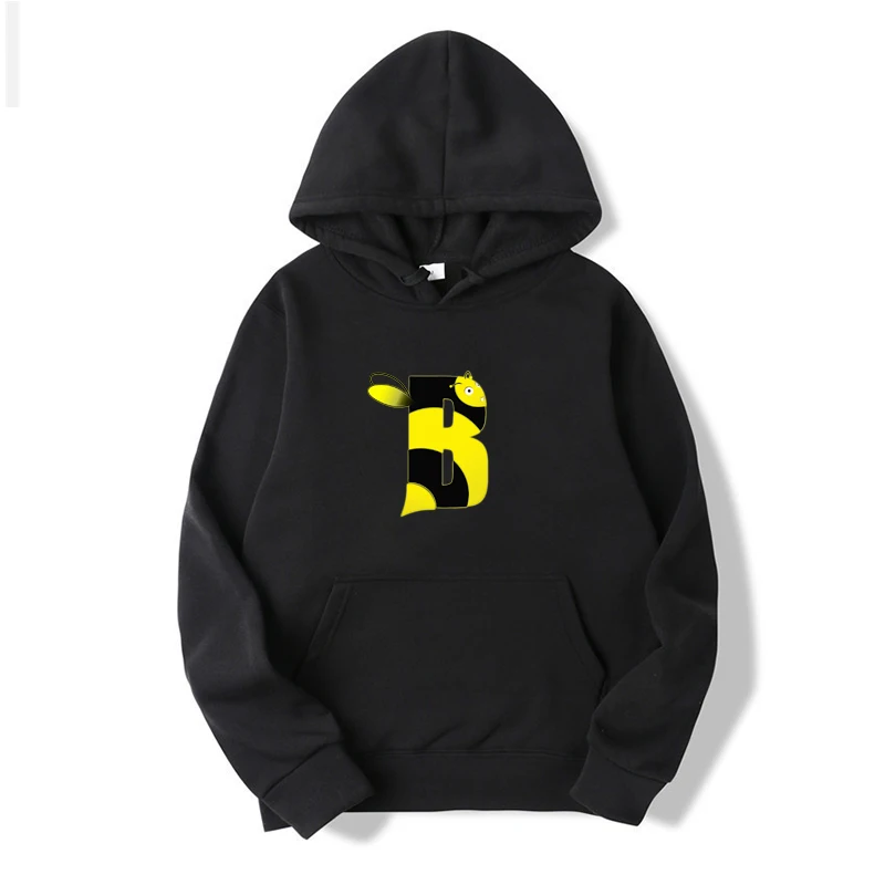 Women Fashion Hoodies Fall Bee with B Letter Print Hoodies Hip Hop Hoodies Teenage Rapper Sweaters Unisex Clothing