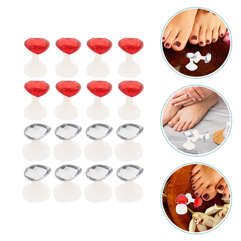 

16 шт. разделитель для ногтей и пальцев ног, красивые разделители, аксессуары, лак для маникюра, силиконовый удобный силикагель