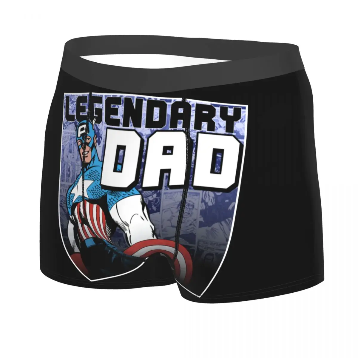 Custom Captain America Legendary Dad Boxers Shorts Mens Briefs Underwear Novelty Underpants