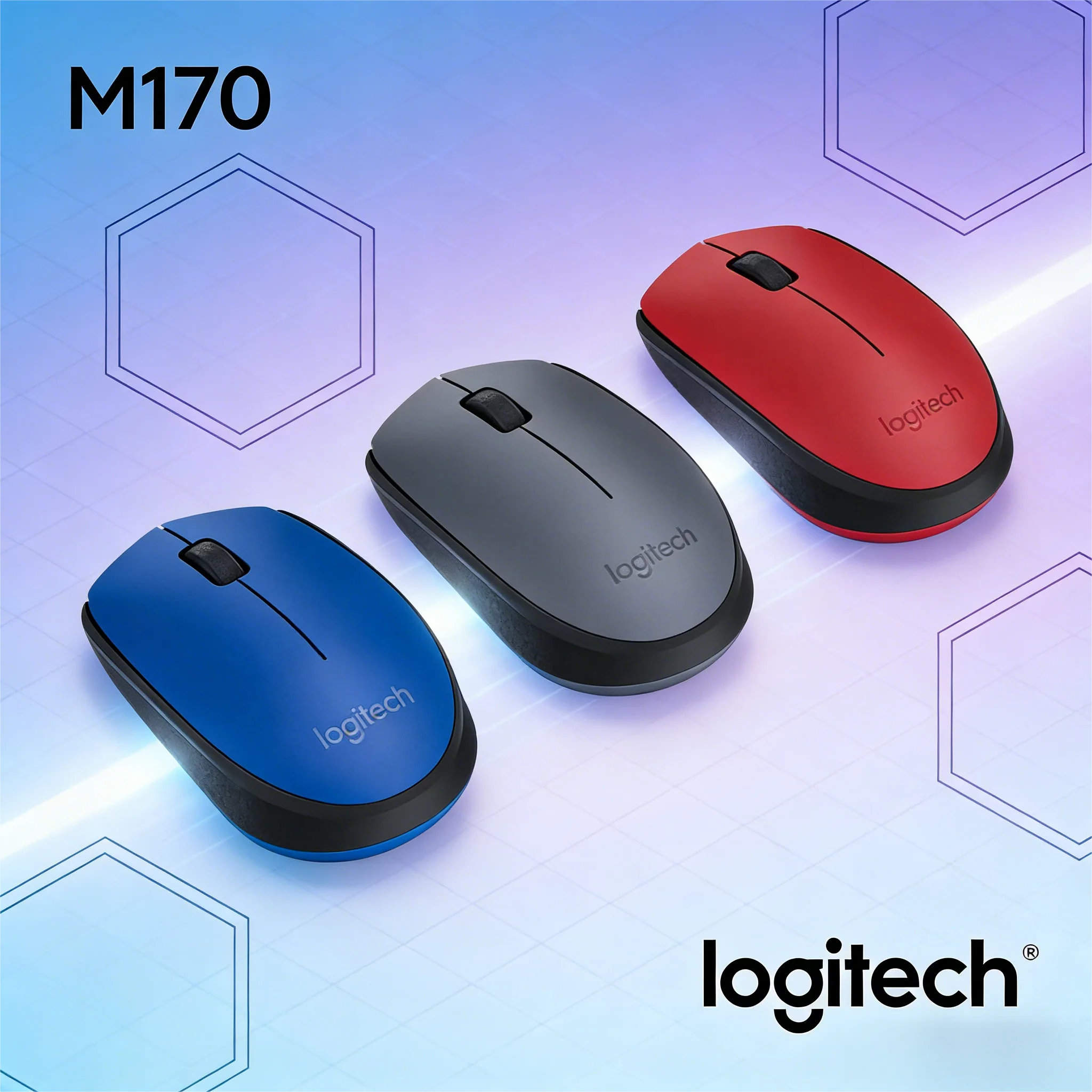 

Беспроводная мышь Logitech M170, комфортная противоскользящая, сверхпортативная с USB-приемником для всех ПК