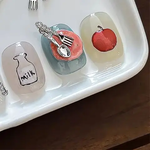 10 قطعة ثلاثية الأبعاد ملعقة شوكة مسمار الفن حلية Craft بها بنفسك الحرفية ل الاكريليك مسمار الديكور الذهب الفضة شكل فريد Charms بها بنفسك حُليات المجوهرات مانيكير #2