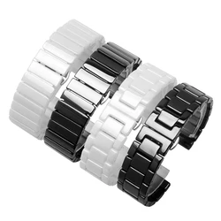 High Quality Ceramic Strap 14mm 16mm 18mm 20mm 21mm 22mm Suitable For Seiko Tissot Universal men's And Women's Bracelets Black