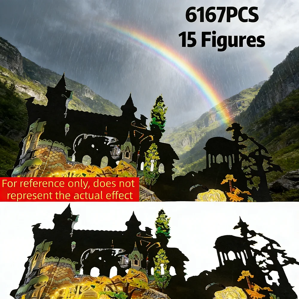 

Креативные игрушки Годовая торцевая акция 6167 шт. Фильм Серия колец Rives Street View Building Blocks Модель 10316 Рождественские подарки