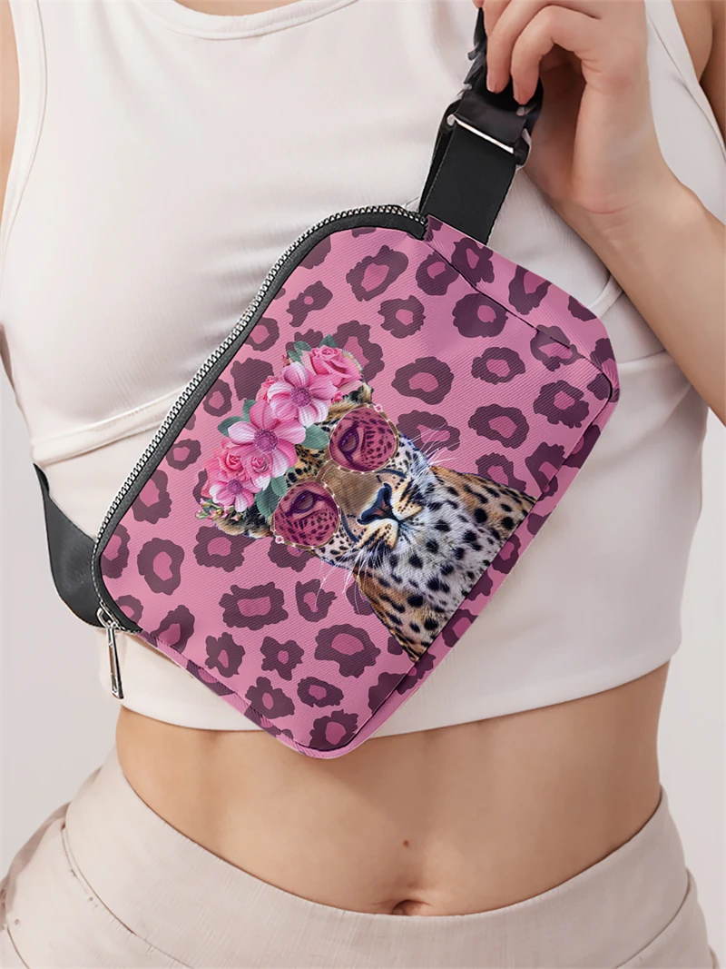 1 Stück, modische verstellbare Tiger-Umhängetasche mit Leopardenmuster, neutrale Sport-Hüfttasche, geeignet zum Laufen – Detail 2