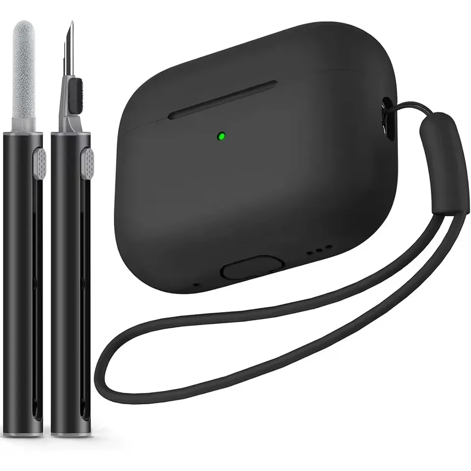 Capa para Airpods Pro 2 com Kit de Limpeza e Caneta, Capa Protetora de Silicone Macio para Apple Airpods Pro 2ª/1ª Geração