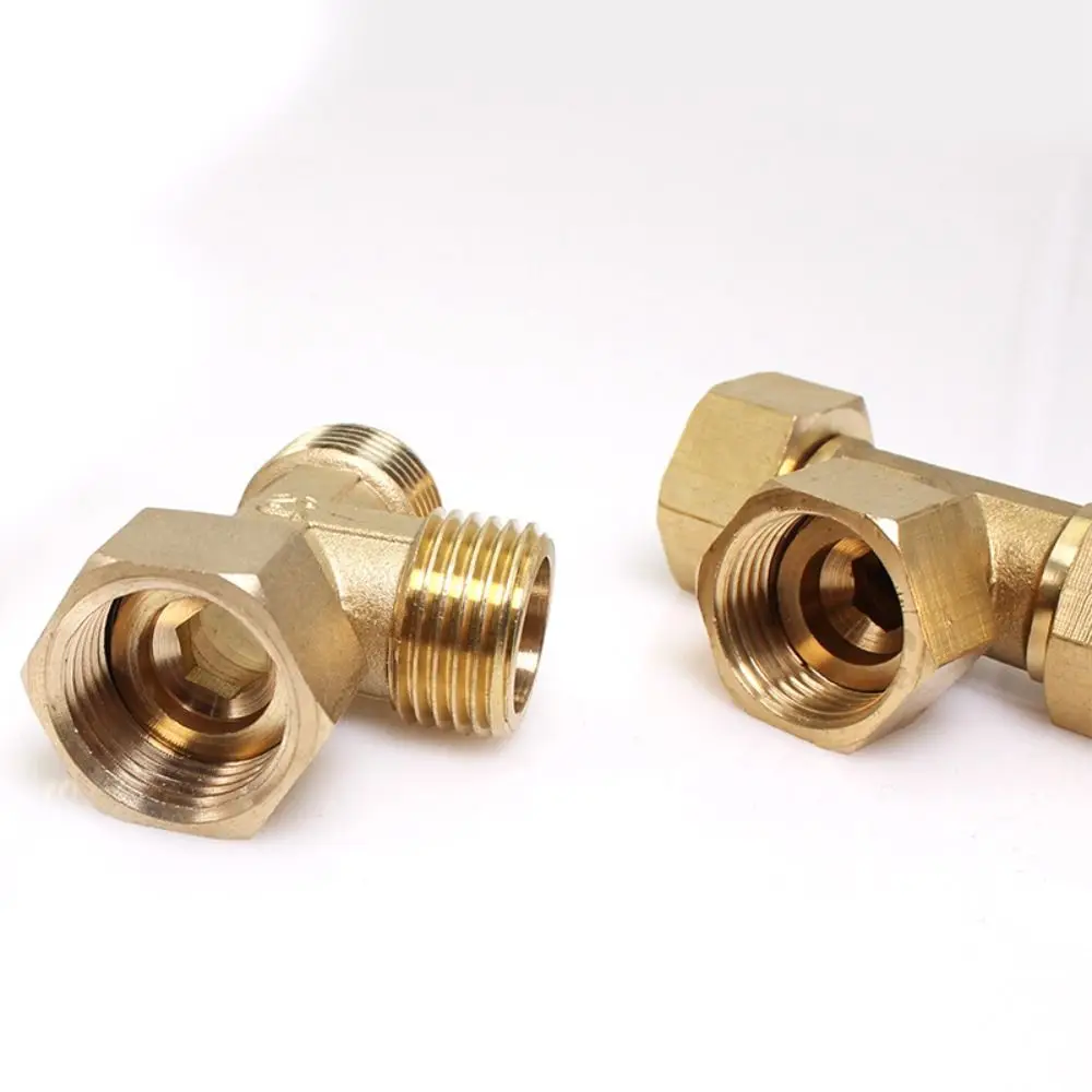 New 1/2 BSP Pneumatic Plumbing Connector Tee Type Male/Female Thread Brass Pipe Fitting Hose Fitting