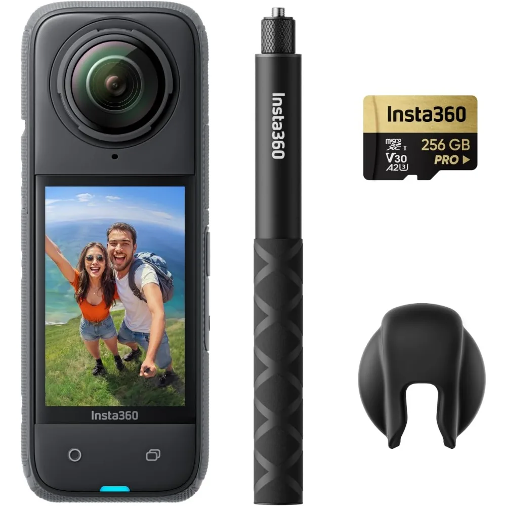 

Get-Set Bundle -8K Waterproof 360 Action Camera, 4K Wide-Angle Video, Invisible Selfie Stick, Removable Lens Guards