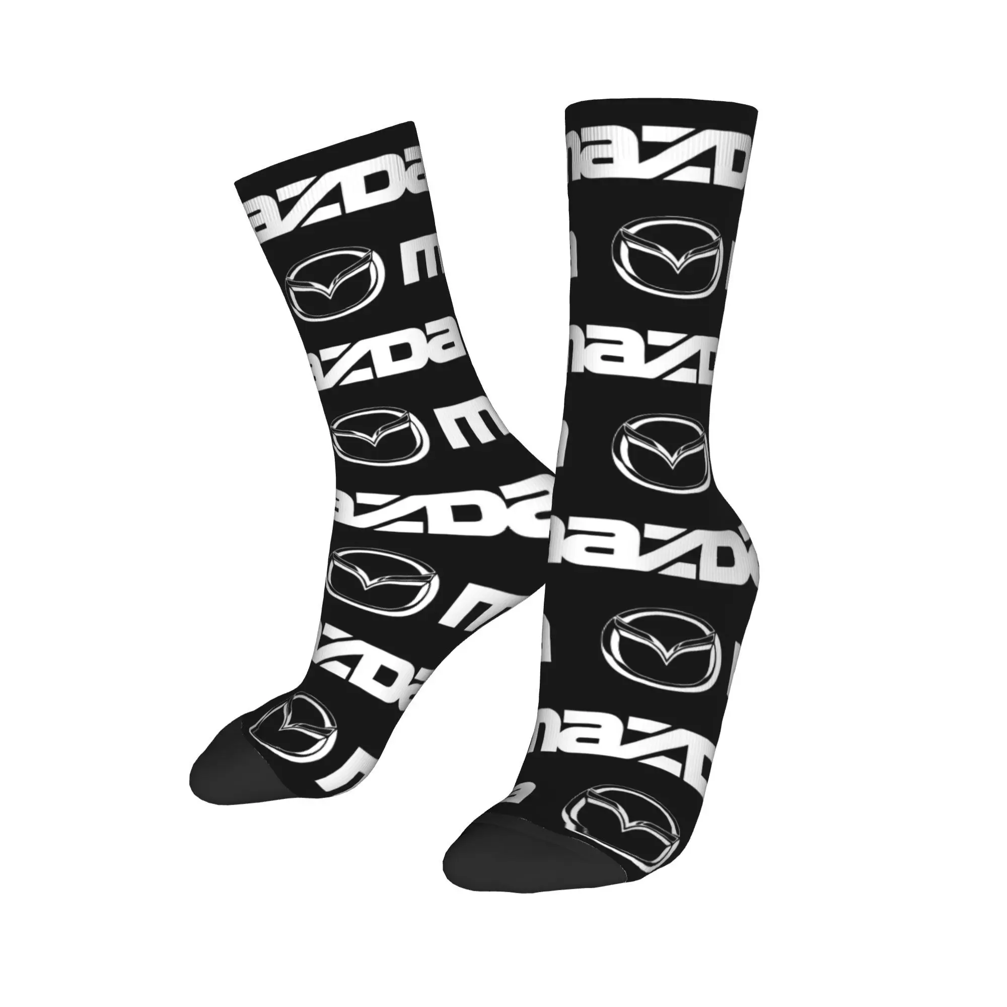 أزياء مخصصة M-Mazdas شعار الجوارب الكلاسيكية الرجال النساء الدافئة 3D المطبوعة كرة القدم الجوارب الرياضية