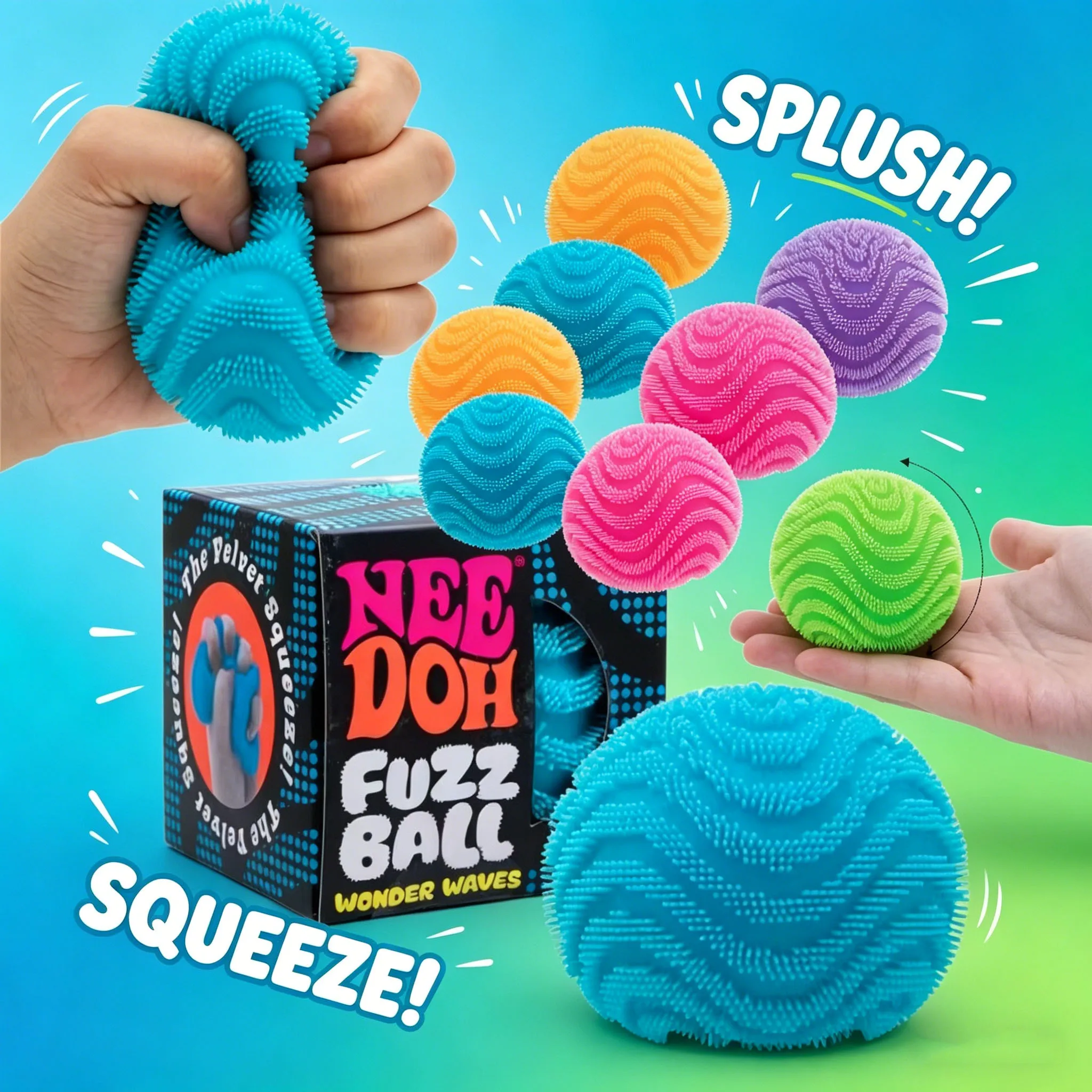 Schylling Nee Doh Nice Cube Fuzz Ball Soft Squeeze Sensory Fidget Toy Stress Relief Anti Anxiety for All Ages 3 and Up view 5