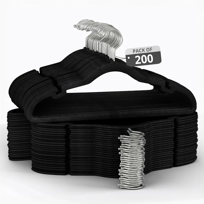 

Бархатные вешалки оптом, 200 шт., нескользящие вешалки для одежды для рубашек, брюк, платьев, пальто