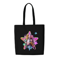 K-pop Trendy Evil Girl Group Fashion Anime Cartoon Character Printed Tote Bag Neon Star Shoulder Bag Reusable Shopping Bag