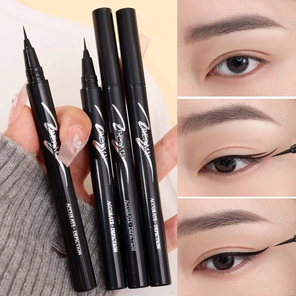 Waterproof Matte Eyeliner Pencil Makeup Lasting Quick-dry Smooth Anti Smudge Liquid low Eyelash Pen Women Big Eyes Cosmetics