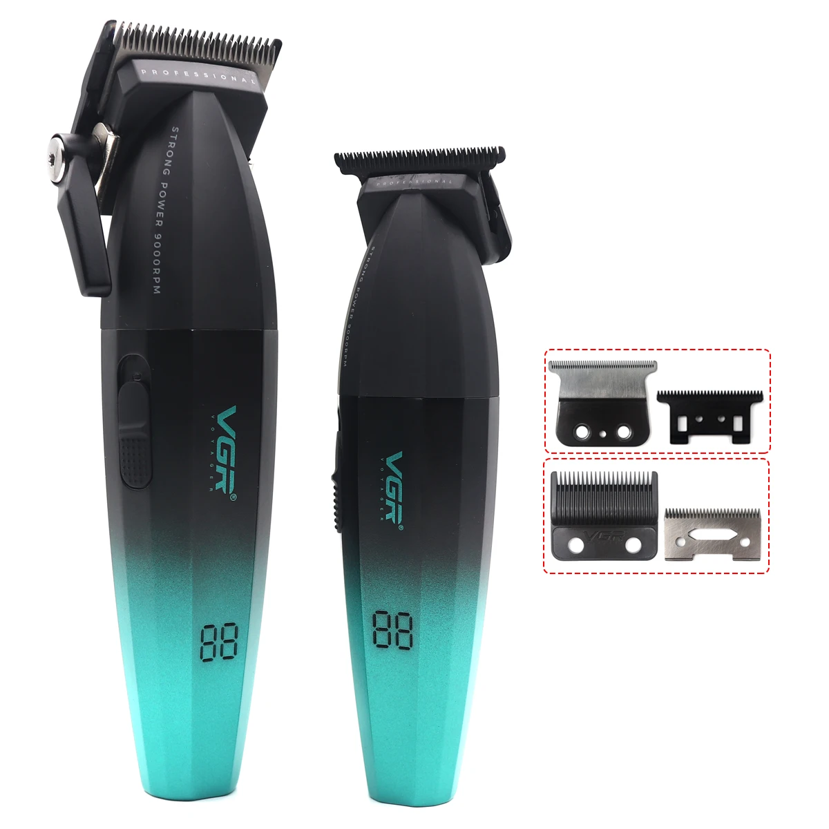 

VGR V-003 V-906 Full Metal Men's Hair Clipper Kit DLC Blade Professional Hair Cutting Machine Ceramic Blade Haircut 9000RPM