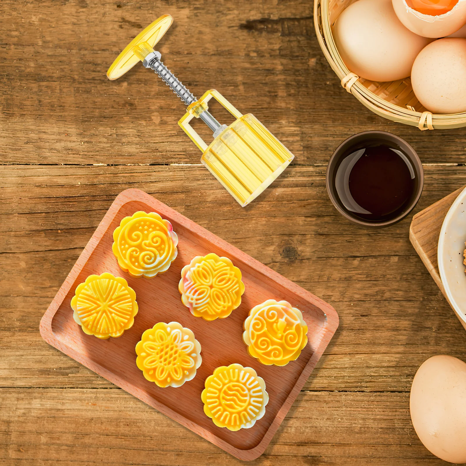 

1 set 1 Set Diy Moon Cake Molds Embossed Cookie Press Stamps Pastry Baking Tool hand mold Kitchen Gadget Flower Pattern