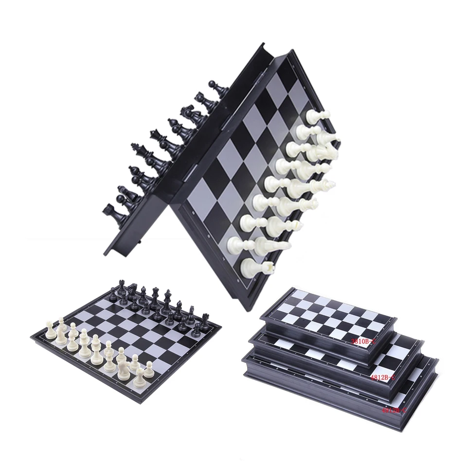 Family Board Game Plastic Chess Game Folding Chessboard HIPS Plastic Chess Pieces King Height 50/66/82mm Chess Set Gift Toy