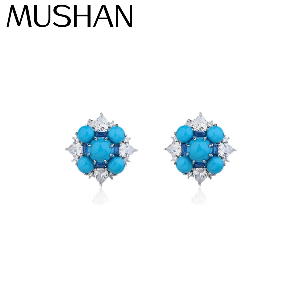 

MuShan Jewelry 925 Sterling Silver Earring 5A CZ Gemstones Designer High Carbon Gemstones 925 Sterling Silver Studs Accessories