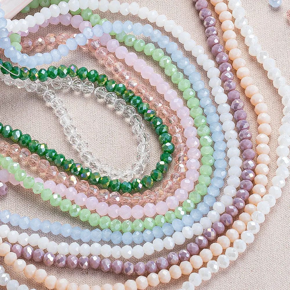 120 stücke/Los 3,6mm Kristallglas Rondelle Perlen Österreich facettierte runde lose Abstands perlen für DIY Schmuck Herstellung Armband Halskette – Detail 3