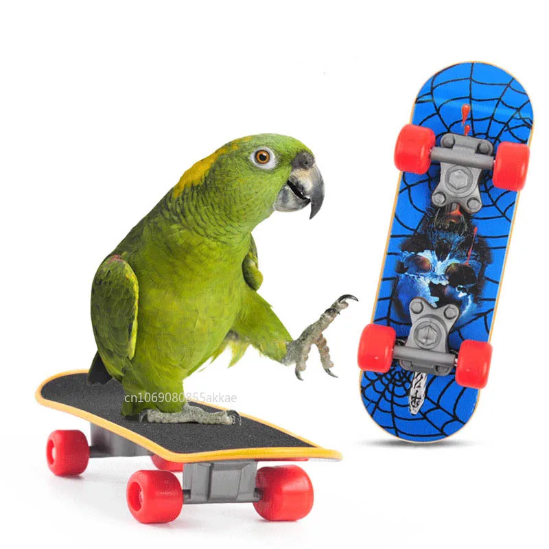 Funny Bird Training Toys Mini Skateboard Bell Ball Vine Balls Parrot Bird Puzzle Toy Intellectual Development Bird Cage Supplies