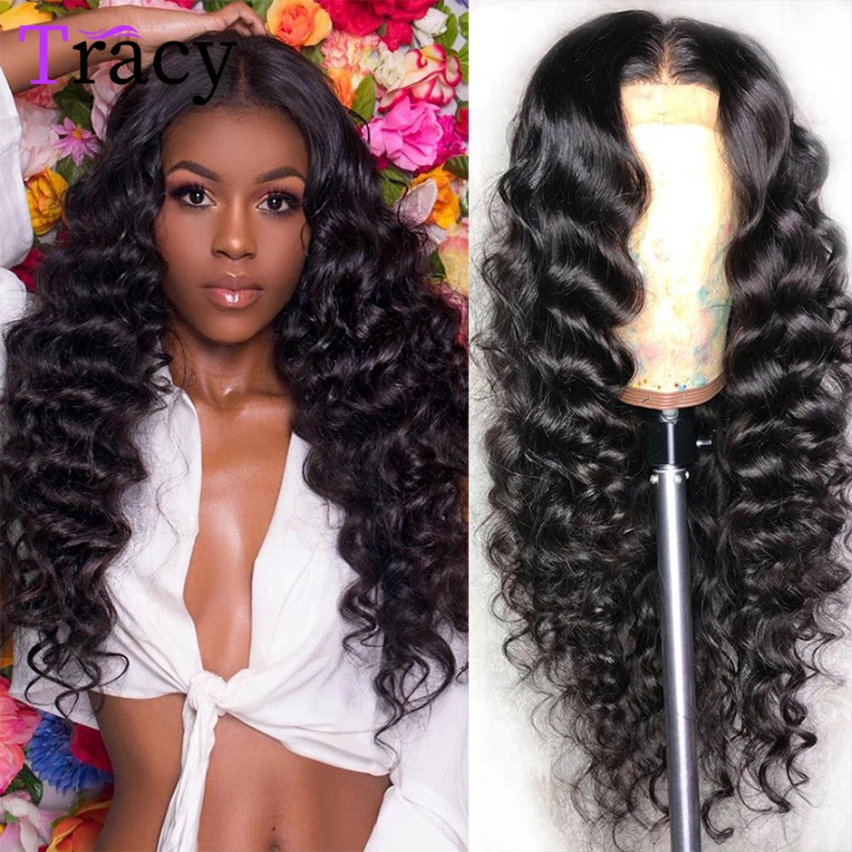 

TRACY HAIR 13x4/13x6 Loose Deep Wave Wig Lace Front Human Hair Wigs For Women 4x4 Curly Lace Closure Wig HD Lace Frontal Wig
