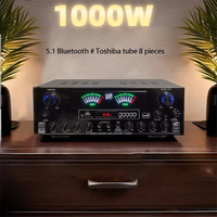 AV-888BT High-power Home Amplifier Bluetooth Professional Stage Audio Home Karaoke Dual Wireless Microphone Amplifier 220V/110V