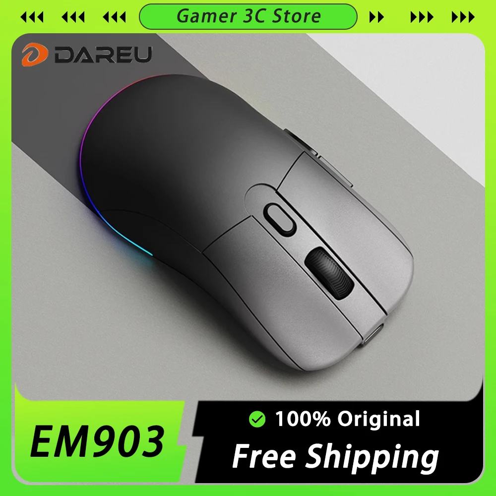 

Dareu Em903 Wireless Mouse Dual Mode RGB Backlight Lightweight Gaming Mouse Ergonomics Pc Gamer Accessories Office Man Gift