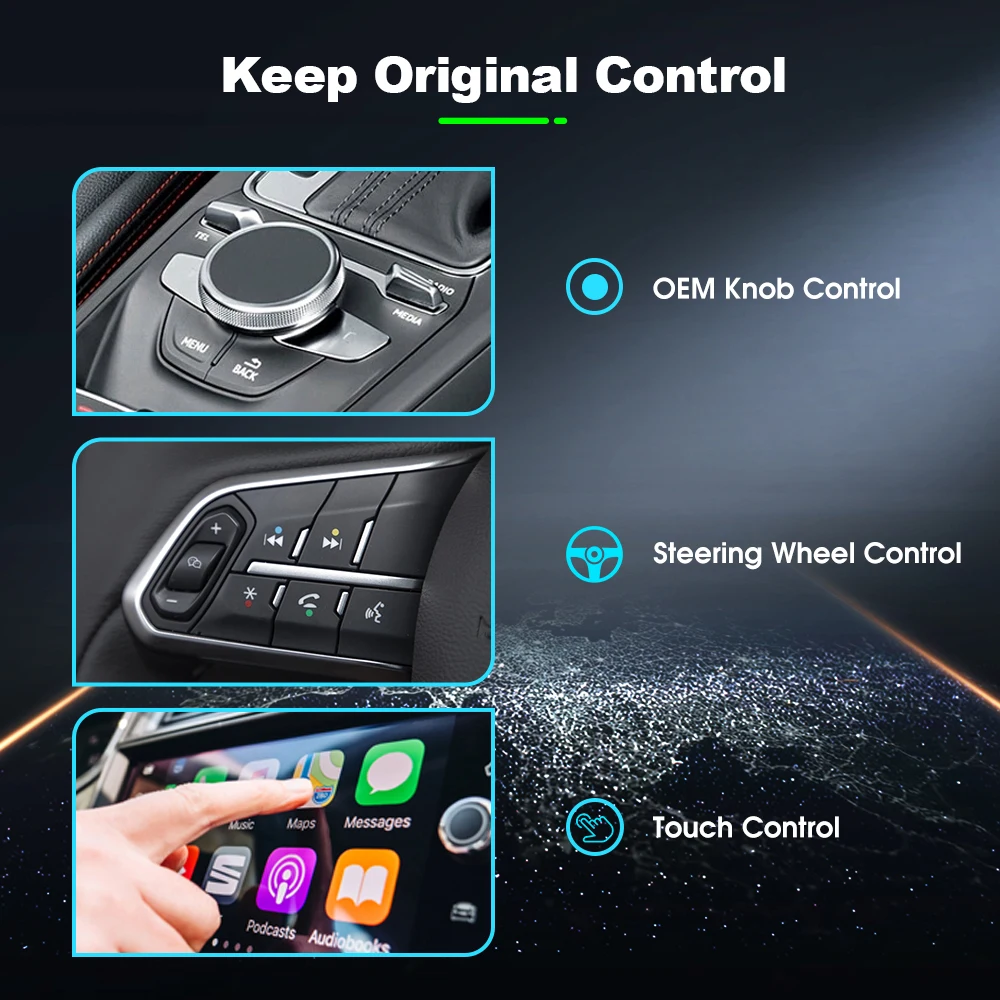 2024 سلكي إلى توصيل CarPlay اللاسلكي والتشغيل دونغل ذكي بلوتوث واي فاي لـ MG GT MG5 RX5 GS ZP ZS Hector HS ZS EV eHS MG3