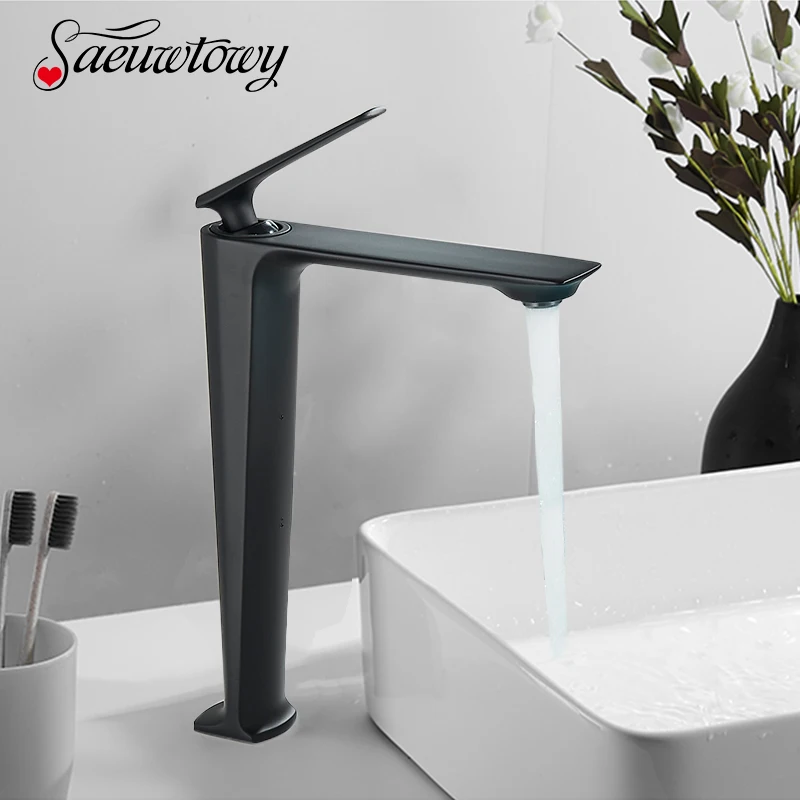 Cold Water Mixer Tap Single Handle Crane Bathroom Chrome Basin Sink Faucet Deck Mount Basin Faucet Short/High Type Hot