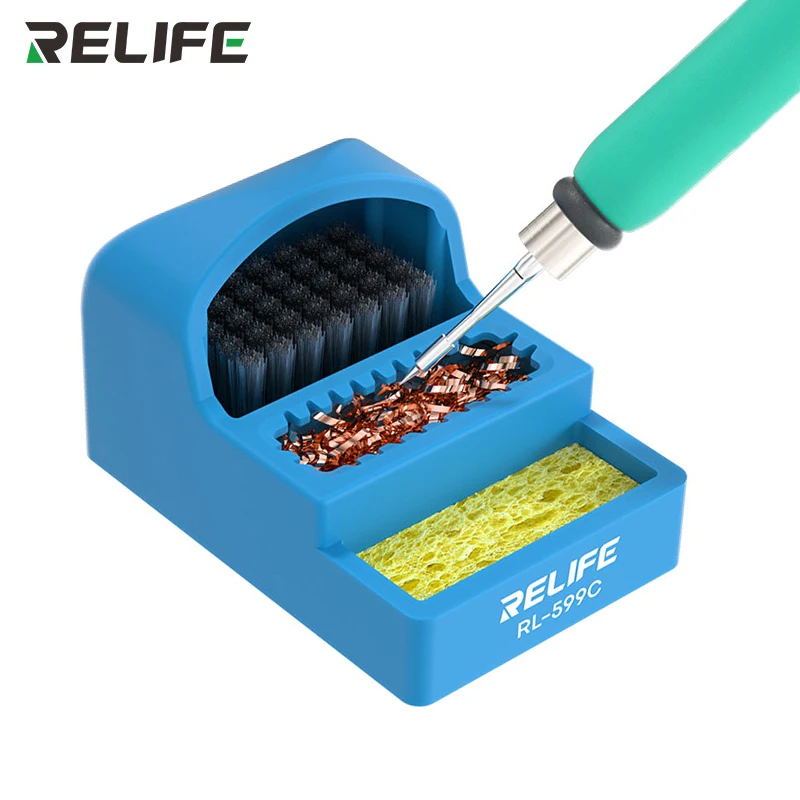 

RELIFE RL-599C 3-IN-1 Soldering Iron Tip Cleaner Welding Head Cleaning BGA Solder Repair Tools