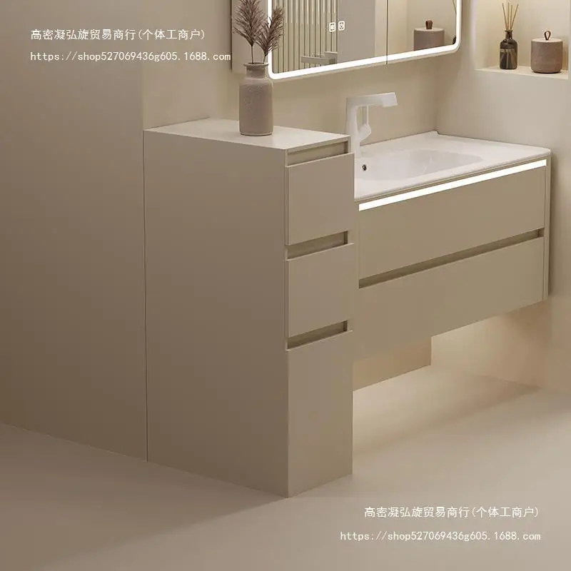 

Bathroom side cabinet storage half wall storage wash basin