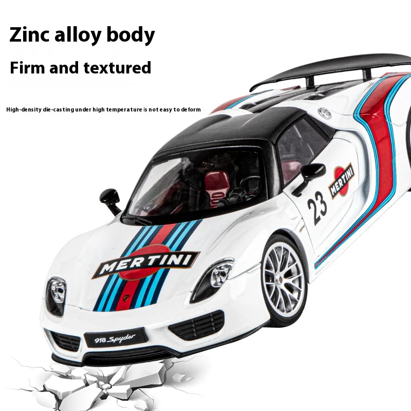 1:18 Porsche 918 Martini Painted Limited Edition Alloy Diecast Car