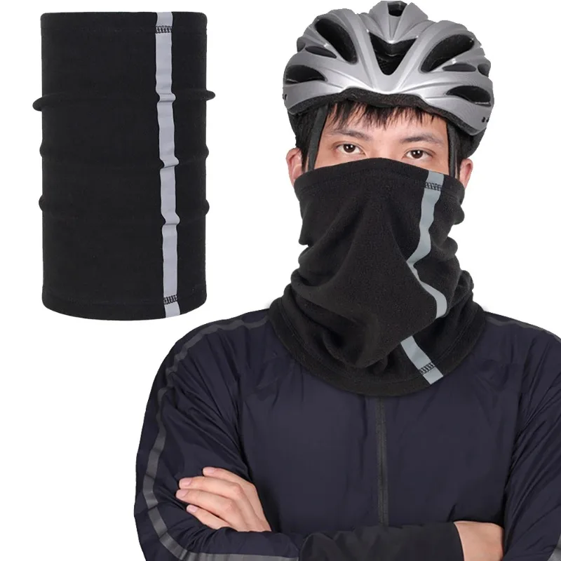 Outdoor Winter Warm Fleece Neck Scarves Reflective Skiing Neck Cover Mask Motorcycle Half Face Mask Scarf Riding Biker Windproof