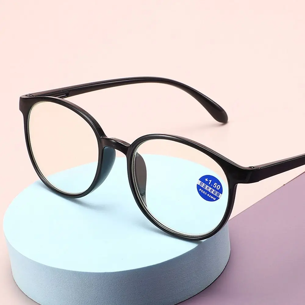 Read Magnification Round Frame Presbyopia Eyeglasses Hyperopia Eyewear Anti Blue Light Reading Glasses Computer Eyeglasses
