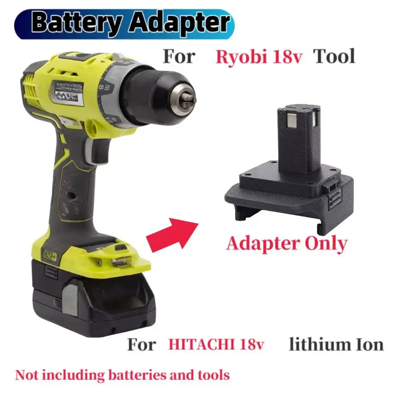 Convertidor para herramientas Ryobi de 18 V, compatible con adaptador de batería de litio Hitachi de 18 V (no incluye herramientas ni batería)