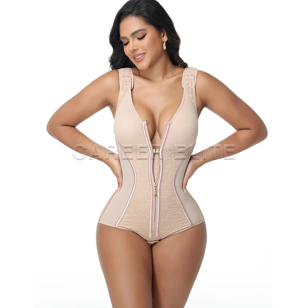 Women’s Lace Shapewear Bodysuit Posture-Correcting Corset with Bust-Supporting Cups Body-Sculpting Lingerie Piece Everyday Wear