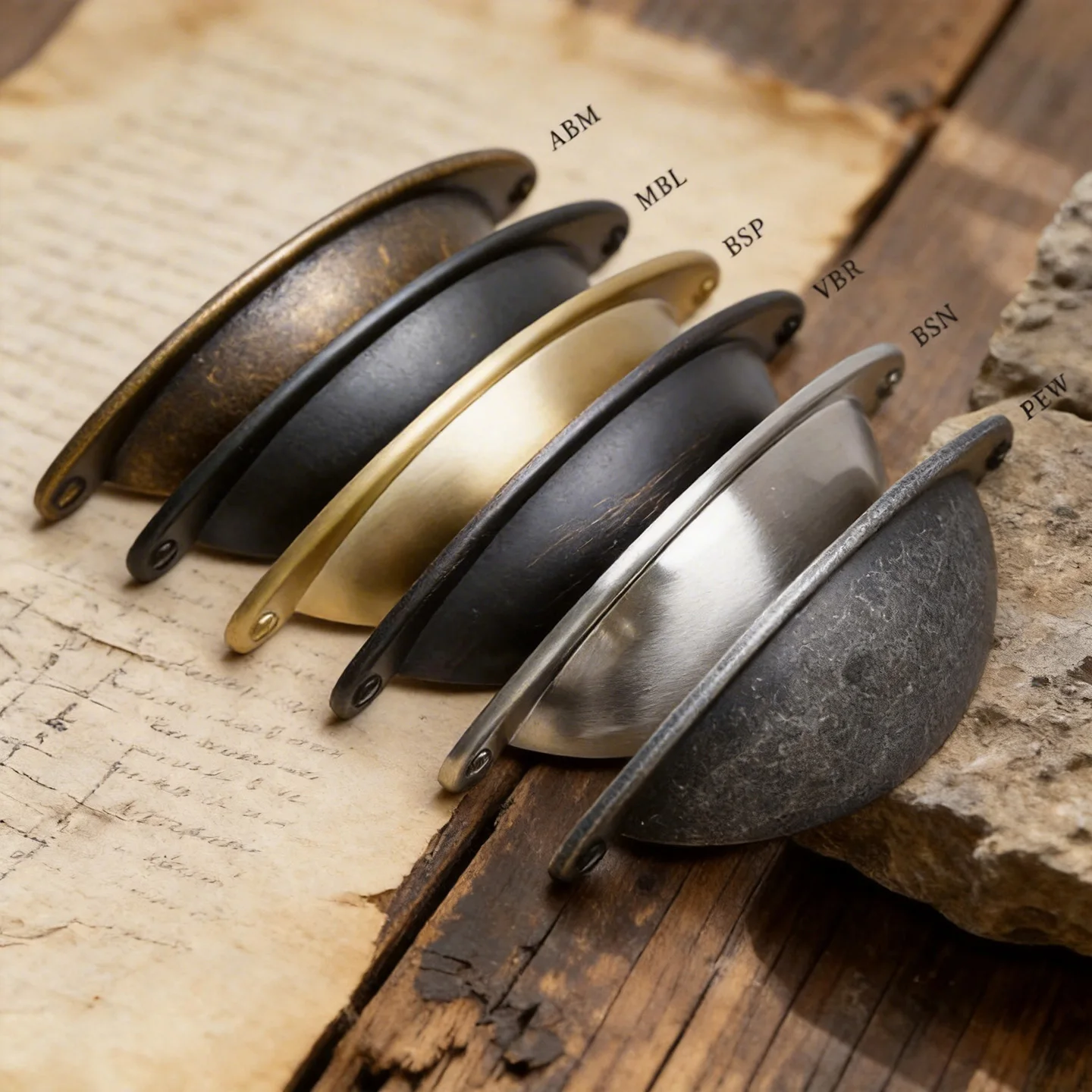 4PCS Vintage Shell Drawer Pull Handles Zinc Alloy 64mm Hole Spacing Cabinet Dresser Wardrobe Handles with Screws