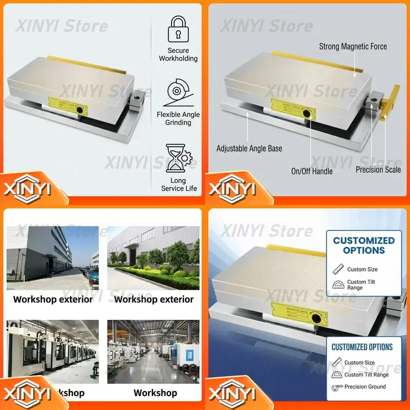 Industrial OEM multi-angle permanent magnet sinusoidal chuck 0-45 degree universal fixture, grinding machine fixture, tool