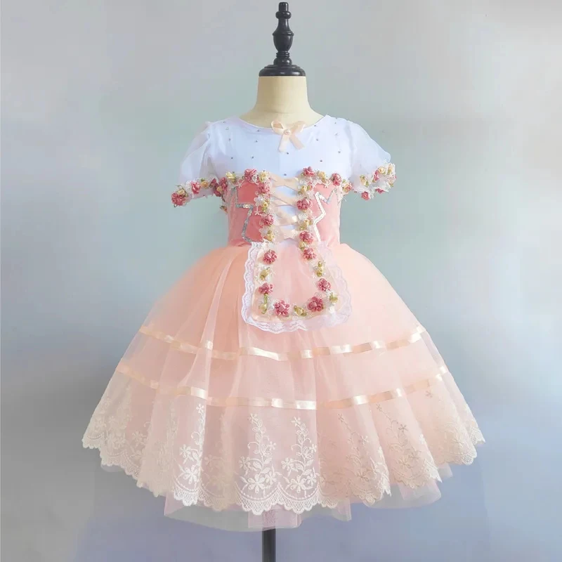 

♥2026 New Halloween Cosplay giselle peasant ballet costume Professional flower Lace long Tutu Skirt Tulle Dancing Ch ★★★