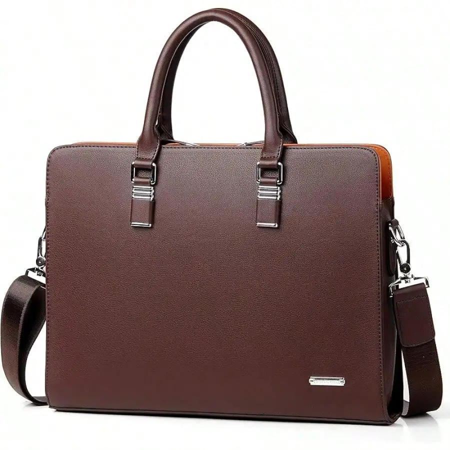 

Business Leather Briefcase Shoulder Laptop Bag Men