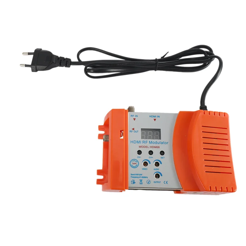 ABVO-4X nuevo modulador HDM68 modulador RF Digital convertidor AV a RF VHF UHF PAL/NTSC modulador portátil estándar enchufe de la UE