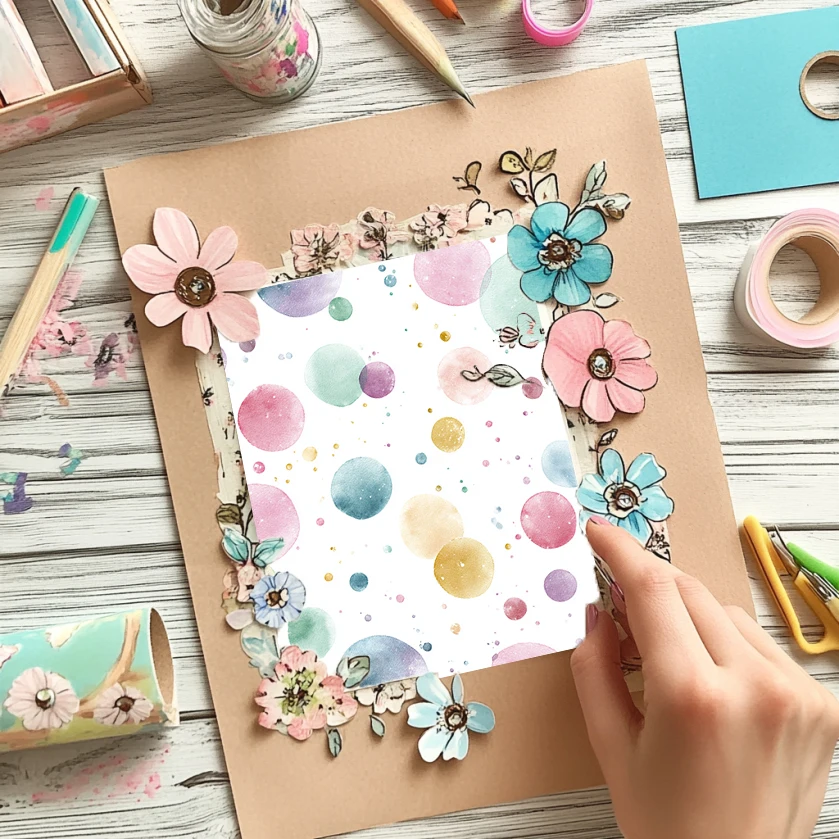 Papier do scrapbookingu 15x15 cm (36 arkuszy): Abstrakcyjne wzory w stylu splash art do scrapbookingu, origami i dekoracji domu DIY – Artykuły papiernicze do rękodzieła