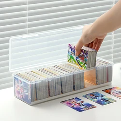 Game Cards Storage Box Football Stars Trading Card Storage Box Plastic Transparent Card Container Portable Dust-Proof Tape Cover