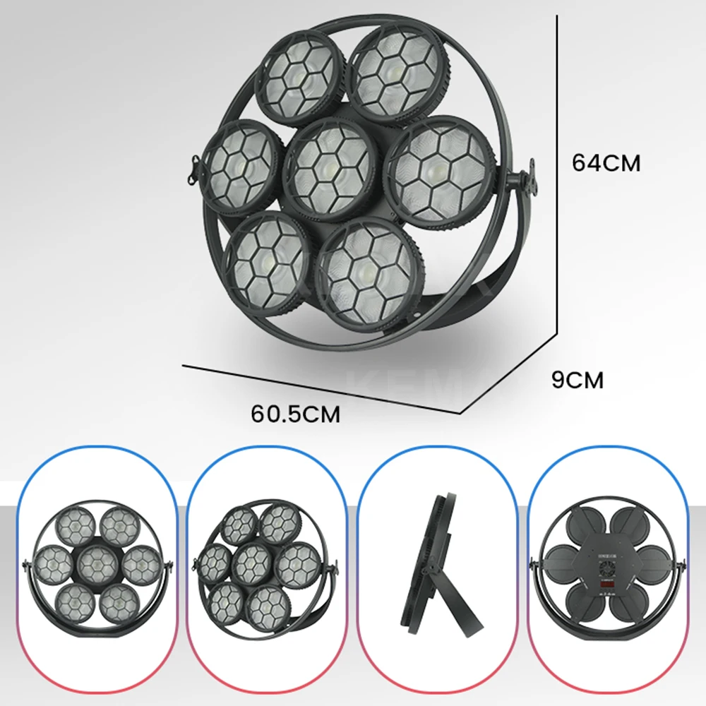 7X50W الرجعية ضوء المرحلة DMX512 RGBW LED COB بليندر الصوت المنشط ديسكو DJ المرحلة المعدات ل ملهى ليلي حفل زفاف الأحداث #3
