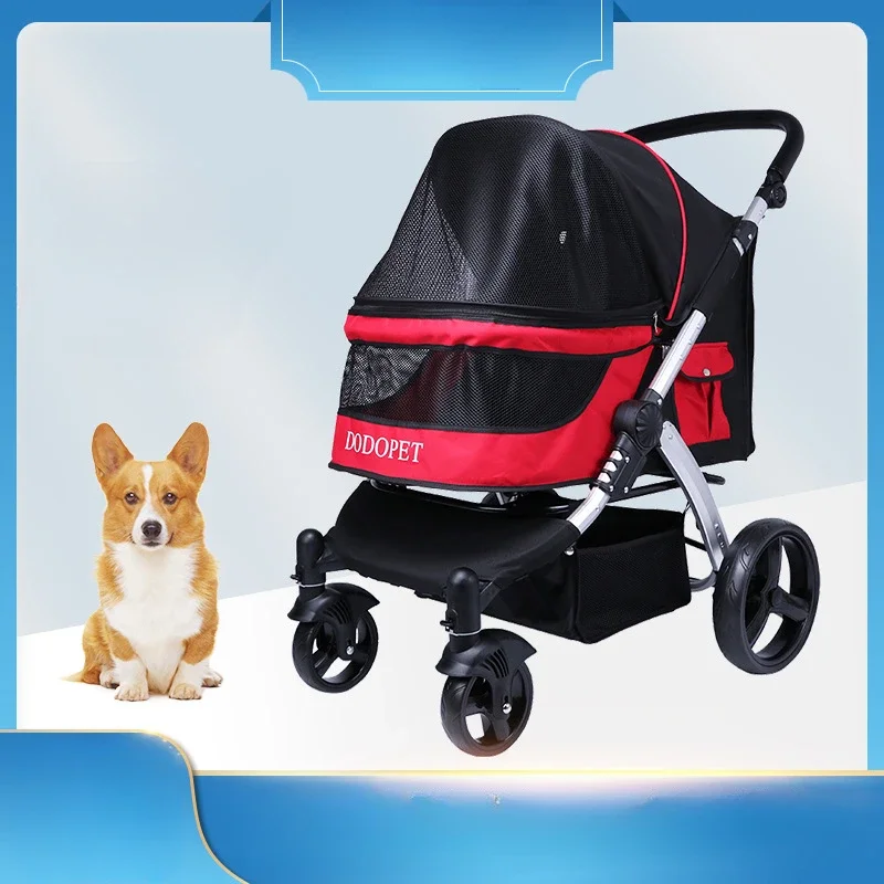 

High View Luxury Pet Trolley Large Dog Multiple Cats Out Trolley Foldable