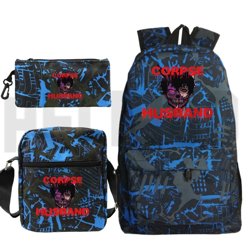 

Corpse Husband Backpacks for Women 3 Pcs/Set Laptop Computer Sport Teenager College Satchel Cute Bag Fashion Men Japanese Bag