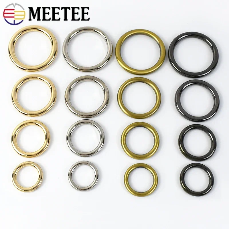Meetee 금속 O 링 버클 개 칼라 벨트 조절기 링 걸쇠 키 체인 루프 후크, DIY 가죽 액세서리, 15-50mm, 5 개, 10 개