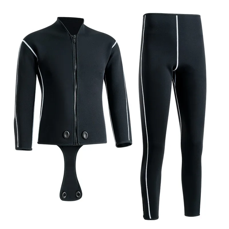 

Wetsuit Male Professional Deep Diving Fish Hunting 3/5mm Free Diving Outdoor Warm Split Zipper Wetsuit