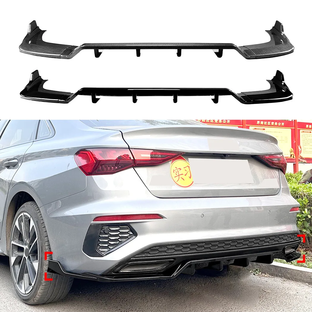 

Сплиттер для заднего бампера Audi A3 8Y Pre-Lci Sline 2021-2024 ABS Canards Diffuser Car Accessories Styling