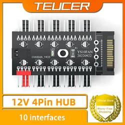 Moederbord 1 tot 10 HUB 4 Pin PWM Koeler Fan Adapter Splitter Uitbreiding 12 V SATA IDE Voeding Grote 4D Poort PC Controller