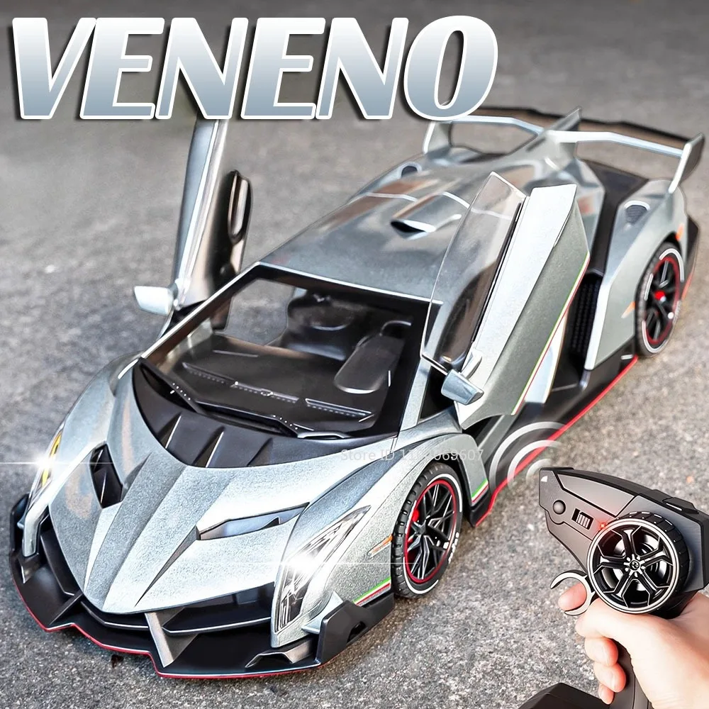 

1:24 VENENO PRADO Remote Control Car Model Toys Metal Diecast Sound Light Doors Opened Remote Steering Children Interactive Toys