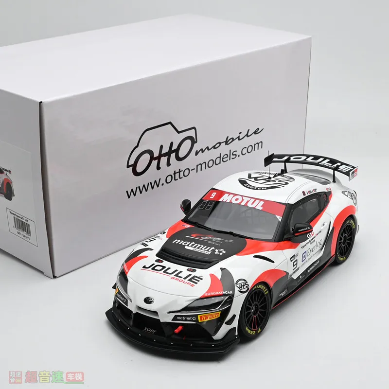 

OTTO 1:18 Toyota A90 SUPRA GT4 имитационная модель автомобиля из смолы, праздничный подарок для мальчиков и коллекционное украшение для взрослых.